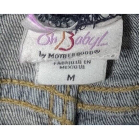 Oh Baby Motherhood Maternity Jean Shorts Size Medium Denim M Cuffed Short - Picture 3 of 3